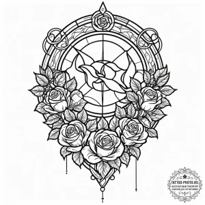 A linework design of the nevermore academy st... - эскиз тату (№1752879412_0, 18.07.2025 22:56) — tattoo-photo.ru