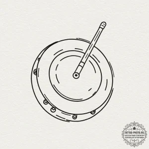 Tattoo sketch a simple drum stick on one, a c... - эскиз тату (№1752880250_0, 18.07.2025 23:10) — tattoo-photo.ru