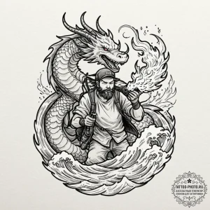 A graphic novel panel of macready from the th... - эскиз тату (№1752880843_0, 18.07.2025 23:20) — tattoo-photo.ru
