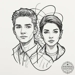 A graphic novel portrait of the main characte... - эскиз тату (№1752881597_0, 18.07.2025 23:33) — tattoo-photo.ru