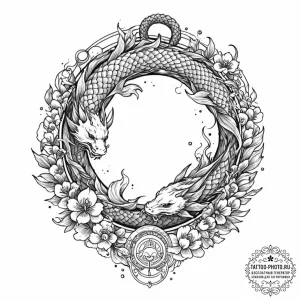 Tattoo design the zodiac symbol surrounded by... - эскиз тату (№1752884277_0, 19.07.2025 00:17) — tattoo-photo.ru