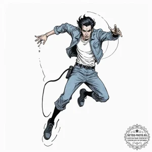 A watercolor sketch of nightcrawler teleporti... - эскиз тату (№1752884780_0, 19.07.2025 00:26) — tattoo-photo.ru