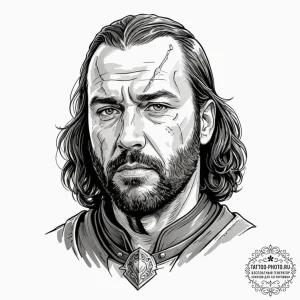 A graphic novel portrait of sandor "the hound... - эскиз тату (№1752885703_0, 19.07.2025 00:41) — tattoo-photo.ru