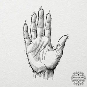 A linework tattoo of the white hand of saruma... - эскиз тату (№1752886459_0, 19.07.2025 00:54) — tattoo-photo.ru