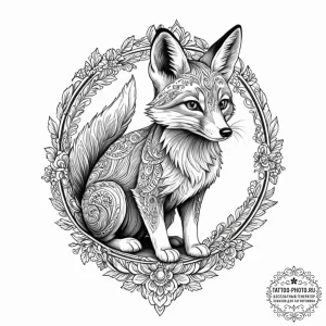 A minimalist tattoo of the fox from fantastic... - эскиз тату (№1752886544_0, 19.07.2025 00:55) — tattoo-photo.ru