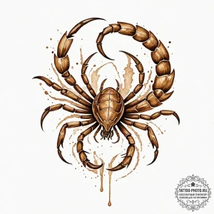 Tattoo design a sharp scorpio scorpion, its t... - эскиз тату (№1752887292_0, 19.07.2025 01:08) — tattoo-photo.ru