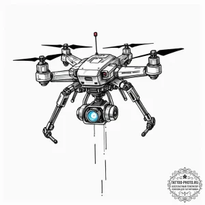 Tattoo design a robotic companion or drone ho... - эскиз тату (№1752887623_0, 19.07.2025 01:13) — tattoo-photo.ru