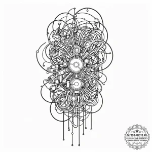 Tattoo sketch a glowing "cheat code" sequence... - эскиз тату (№1752887955_0, 19.07.2025 01:19) — tattoo-photo.ru