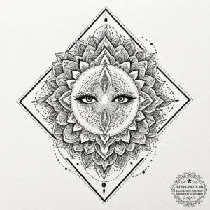 Tattoo design a mind shielded by a powerful a... - эскиз тату (№1752888203_0, 19.07.2025 01:23) — tattoo-photo.ru