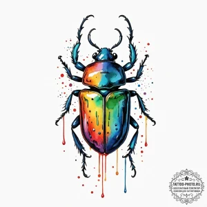 Beetle, ink illustration for tattoo, on a cle... - эскиз тату (№1752888870_0, 19.07.2025 01:34) — tattoo-photo.ru