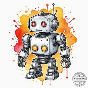 Tattoo design a robotic animal companion, sle... - эскиз тату (№1752889866_0, 19.07.2025 01:51) — tattoo-photo.ru