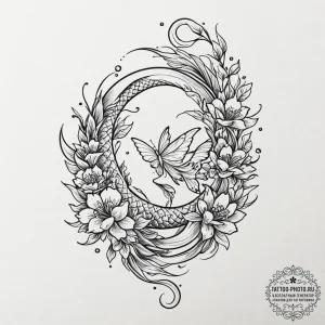 Tattoo design a butterfly whose wings are mad... - эскиз тату (№1752889950_0, 19.07.2025 01:52) — tattoo-photo.ru
