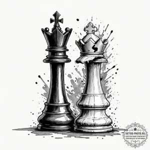 Tattoo design a chessboard with a single, per... - эскиз тату (№1752890033_0, 19.07.2025 01:53) — tattoo-photo.ru