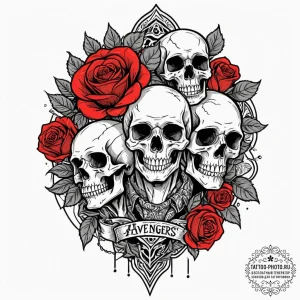 The avengers (core team), tattoo line art, bl... - эскиз тату (№1752890864_0, 19.07.2025 02:07) — tattoo-photo.ru