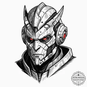A neo-traditional portrait of garrus vakarian... - эскиз тату (№1752890947_0, 19.07.2025 02:09) — tattoo-photo.ru