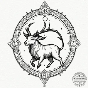 Tattoo sketch a zodiac animal breaking throug... - эскиз тату (№1752891857_0, 19.07.2025 02:24) — tattoo-photo.ru