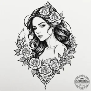 Tattoo sketch aquarius's water-bearer, drawn... - эскиз тату (№1752893599_0, 19.07.2025 02:53) — tattoo-photo.ru