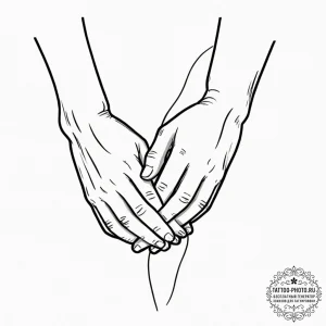 Tattoo design a single line forming two abstr... - эскиз тату (№1752893680_0, 19.07.2025 02:54) — tattoo-photo.ru