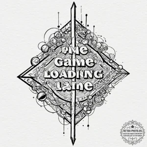 Tattoo design an abstract "game loading" scre... - эскиз тату (№1752893929_0, 19.07.2025 02:58) — tattoo-photo.ru