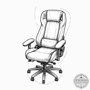 Tattoo design a gaming chair armrest with a s... - эскиз тату (№1752896513_0, 19.07.2025 03:41) — tattoo-photo.ru