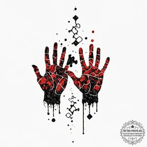Tattoo sketch a silhouette of two hands formi... - эскиз тату (№1752897344_0, 19.07.2025 03:55) — tattoo-photo.ru