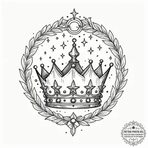 Tattoo sketch a crown made of celestial stars... - эскиз тату (№1752897508_0, 19.07.2025 03:58) — tattoo-photo.ru