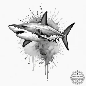 Hammerhead shark, ink illustration for tattoo... - эскиз тату (№1752897674_0, 19.07.2025 04:01) — tattoo-photo.ru