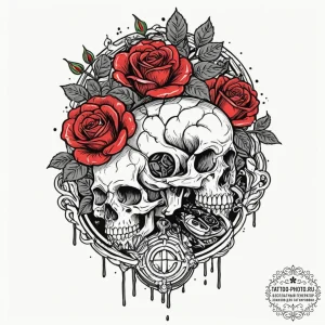 Tattoo design a game controller integrated wi... - эскиз тату (№1752898584_0, 19.07.2025 04:16) — tattoo-photo.ru