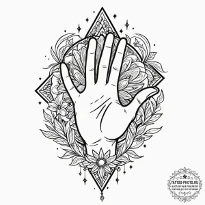 Tattoo sketch a hand reaching for a star, sym... - эскиз тату (№1752899327_0, 19.07.2025 04:28) — tattoo-photo.ru