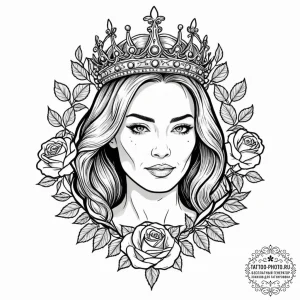 A neo-traditional tattoo of cersei lannister,... - эскиз тату (№1752900073_0, 19.07.2025 04:41) — tattoo-photo.ru