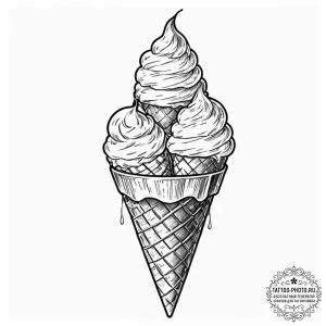 Ice cream, concept art for tattoo, sketch tat... - эскиз тату (№1752904620_0, 19.07.2025 05:57) — tattoo-photo.ru
