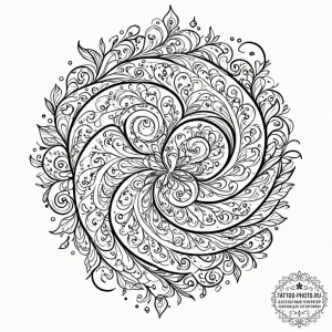 Tattoo design a galaxy swirl that branches of... - эскиз тату (№1752906358_0, 19.07.2025 06:25) — tattoo-photo.ru