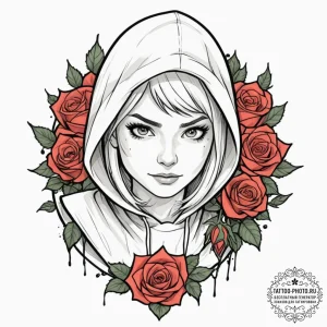 A watercolor sketch of spider-gwen (gwen stac... - эскиз тату (№1752906607_0, 19.07.2025 06:30) — tattoo-photo.ru