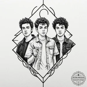 A sketch of the main characters from superbad... - эскиз тату (№1752907516_0, 19.07.2025 06:45) — tattoo-photo.ru