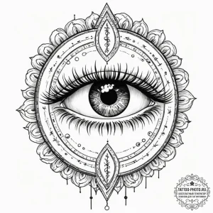 Tattoo sketch a neo-traditional eye with the... - эскиз тату (№1752908261_0, 19.07.2025 06:57) — tattoo-photo.ru