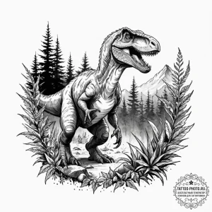 150. (jurassic park) a watercolor sketch of a... - эскиз тату (№1752908592_0, 19.07.2025 07:03) — tattoo-photo.ru