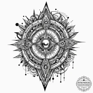 Tattoo sketch a futuristic weapon sight with... - эскиз тату (№1752909837_0, 19.07.2025 07:23) — tattoo-photo.ru