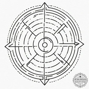Tattoo design a glowing "target locked" indic... - эскиз тату (№1752910002_0, 19.07.2025 07:26) — tattoo-photo.ru