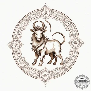 Tattoo design a zodiac animal's spirit appear... - эскиз тату (№1752910418_0, 19.07.2025 07:33) — tattoo-photo.ru