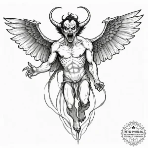 A minimalist tattoo of the pazuzu demon statu... - эскиз тату (№1752912074_0, 19.07.2025 08:01) — tattoo-photo.ru
