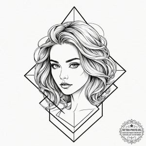 Tattoo sketch a geometric shape whose lines a... - эскиз тату (№1752912734_0, 19.07.2025 08:12) — tattoo-photo.ru