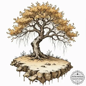 A watercolor sketch of the whomping willow.,... - эскиз тату (№1752913147_0, 19.07.2025 08:19) — tattoo-photo.ru