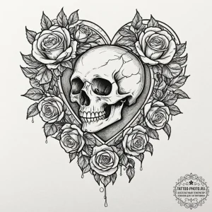 Tattoo sketch a 'sacred heart' symbol with a... - эскиз тату (№1752913971_0, 19.07.2025 08:32) — tattoo-photo.ru