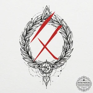 74. tattoo design: a minimalist "raduga" rune... - эскиз тату (№1752914548_0, 19.07.2025 08:42) — tattoo-photo.ru