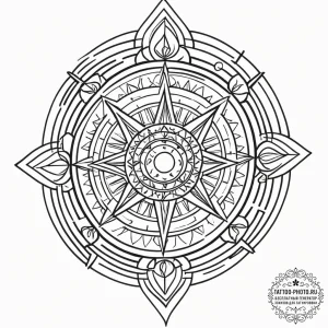 Tattoo sketch a zodiac glyph appearing as a h... - эскиз тату (№1752914714_0, 19.07.2025 08:45) — tattoo-photo.ru