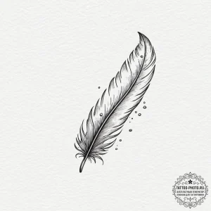 Tattoo design a floating feather with subtle... - эскиз тату (№1752915637_0, 19.07.2025 09:00) — tattoo-photo.ru