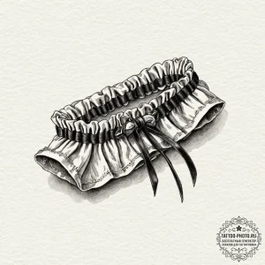 Garter, ink illustration for tattoo, sepia to... - эскиз тату (№1752916544_0, 19.07.2025 09:15) — tattoo-photo.ru