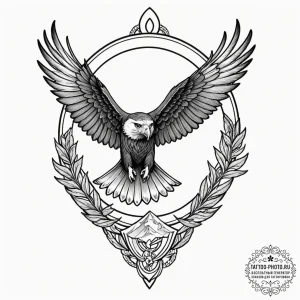 A linework tattoo of the atreides hawk symbol... - эскиз тату (№1752916794_0, 19.07.2025 09:19) — tattoo-photo.ru