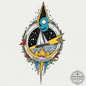 Comet, tattoo sketch design, vibrant colors,... - эскиз тату (№1752919440_0, 19.07.2025 10:04) — tattoo-photo.ru