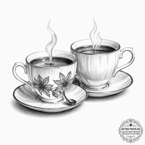 Tattoo sketch a teabag on one partner, a teac... - эскиз тату (№1752919606_0, 19.07.2025 10:06) — tattoo-photo.ru